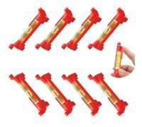 NIYATA 8 Pcs Niveau à Bulle pour Cordeau,Mini Corde Bulle Niveau,75mm Cordeau Maçon Niveau à Bulle,Niveaux Bulle avec Fil de Suspension,pour Maçonnerie,Plomberie,Travaux Précision,Rouge