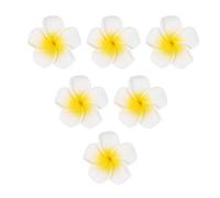 NIZEAMI 100 PièCes SéRies Mousse Blanche Frangipanier HawaïEn Artificiel Plumeria Fleur PéTales Casquette Chapeau de Cheveux Couronne Bricolage DéCoration de Mariage 5 Cm