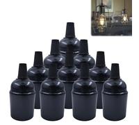 Nizirioo 10 Pièces Douille de Lampe E27: Support D'ampoule Vintage Noir (φ38 * H50mm), Vintage Porte-Ampoules, Douille à Ampoule, Support de lampe solide bakélite adaptateur pour décoration, DIY