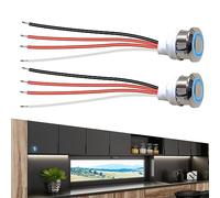 Nizirioo 12V LED Interrupteur Gradateur: Gradation en Continu Interrupteur Variateur, DC 5-24V Interrupteur Tactile, Momentané Bouton-Poussoir Pour de Montage 18 mm Pour Bandes Led Lampe De Bureau