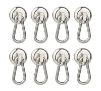 Nizirioo 8 Pièces Crochets Magnétiques, 20mm 10kg Crochet Aimanté Neodyme, Oeillets Aimants Crochet, Mousqueton Magnétique Extra Fort pour Cuisine, Serviette, Garage, Réfrigérateur