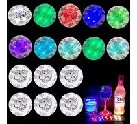 Nizirioo Lot de 16 dessous de verre LED autocollants 7 couleurs pour café, thé et tasses à bière