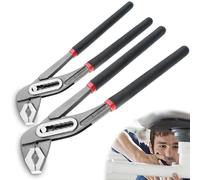 Nizirioo Lot de 2 pinces multiprises professionnelles en acier Cr-V, serrage rapide réglable avec joint coulissant rainuré, pince multiprise (305 mm + 200 mm)