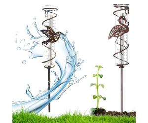 Nizirioo Pluviomètre de jardin en verre - Outils de mesure - Pluviomètre - Pluviomètre - Pluviomètre en métal - Oiseau - Avec échelle claire - Pour jardin, pelouse, terrasse