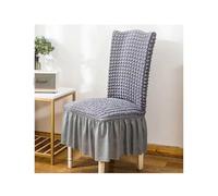 NJDQFA Housse Chaise Salle A Manger Élastique 2 Pièces,Texture Gaufrée,Tissu Doux Respirant,Housse De Chaise avec Volant Amovible Lavable,Ne Se Déforme Pas,Light Gray,2 PCS