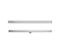 NJDQFA Rectangle Bonde Douche,Siphon De Sol avec Filtre À Cheveux,Réglable Le 2En1 Carreler Caniveau,Drainage Intermédiaire,Brushed,10 * 90cm