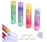 NJJHJH 4PCS Mini Rubans Correcteurs Portable, Souris Correcteur Blanc avec 5 Gommes, Souris Effaceur Blanc Double Tête, Petit Ruban Correcteur Souris pour Fourniture Scolaire, Accessoire Bureau