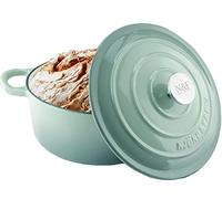 Njörd & Freya Cocotte en fonte, rôtissoire avec couvercle, cocotte en fonte, revêtement émaillé, convient à tous les types de cuisinières et à l'induction, diamètre de 24 cm
