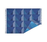 NJRD Metric focus No. 3 plaid en coton 130x185 cm Bleu