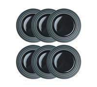 NJRD Petite assiette Lines Ø21 cm Lot de 6 Gris foncé