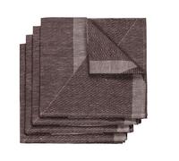 NJRD Serviette Metric 47x47 cm Lot de 4 Marron-blanc