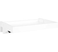 NKD01 Tablette de lit, tablette en bambou à pincer avec passage de câble, L×H×P env. 36×9×25 cm, blanc