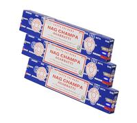 NKlaus 3 bâtonnets d'encens Satya Sai Baba Nag Champa, 45 g, encens indien classique pour la méditation, le yoga et la relaxation, enroulés à la main et naturels