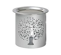 NKlaus Encensoir Fer Argent Mat Hauteur : 8cm Mode Bougie à Chauffe-Plat avec Tamis pour encens 10908