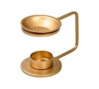 NKlaus Encensoir Fer doré Hauteur : 8,5cm réglable en Hauteur avec Bougie à Chauffe-Plat pour encens 10942