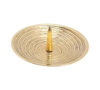 NKlaus Kerzen -Plateau cannelé avec épine Ø10cm Assiette à Bougie Laiton doré Porte-Bougie Design Spirales 10559