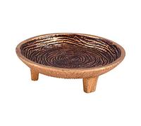 NKlaus Plat d'encens en Aluminium Ø 18 cm Grand Plat d'encens Couleur Or avec Motif 10692