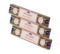 NKlaus Satya Nag Champa Palo Santo Lot de 3 bâtonnets d'encens indiens roulés à la main, parfum chaud et boisé, 45 g, pour rituels et méditation