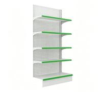 NKSTRWR Gondole De Présentation pour Magasin (4 Ou 5 Niveaux)-Rayonnage Double Face pour Commerce avec Étagères Réglables-Montage par Emboîtement sans Outils(Sub-Frame,L*W*H:100 * 40 * 195CM)