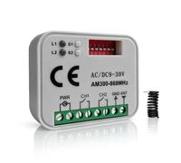 NLDZGA Récepteur universel compatible avec Hörmann HSM2 HSM4 433-868,3 MHz | Récepteur 2 canaux pour Hörmann HSM2 HSM4 HS1 HS2 HS4 HSE2 HSD2 HSP4-868 HSZ1-868,3 MHz, rolling code/code fixe 12-24 VAC/DC