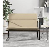 NLQMSU Banc Crème 100x64x80 cm Tissu | Assise rembourrée, dossier incliné, cadre métal, pieds O dérapants, tissu respirant, salon, lecture