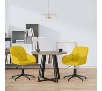NLQMSU Chaises Pivotantes Lot de 2 Jaune Velours avec Réglage en Hauteur | Cadre métal et contreplaqué, pivot 360°, levier hauteur, charge 110 kg, manuel inclus, style salon