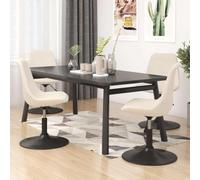 NLQMSU Chaises Salle À Manger Pivotantes Lot De 4 Crème Velours | Réglage hauteur par levier, pivotement 360 degrés, cadre métal robuste, capacité 110 kg, manuel de montage inclus