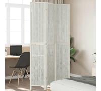 NLQMSU Cloison de Séparation 3 Panneaux Blanche en Bois de Paulownia Massif | Paravent pliable, cadre stable, brindilles de saule, usage intérieur, design naturel, rangement gain de place