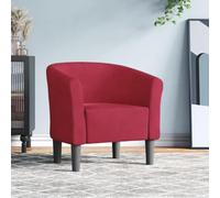 NLQMSU Fauteuil Cabriolet Velours Rouge Bordeaux, Chaise d'Appoint Moderne | Dossier et accoudoirs rembourrés, usage salon, chambre ou bureau, tissu doux au toucher, piètement stable en contreplaqué et