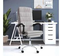 NLQMSU Fauteuil de Bureau Inclinable Taupe en Tissu avec Repose-Pied | Tissu respirant, pivotant 360°, hauteur réglable, cadre métal et contreplaqué, roulettes pratiques, montage facile