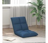 NLQMSU Fauteuil de Sol Réglable Bleu Tissu | Dossier 90-180°, Cadre Métal Léger, Mousse Polypropylène, 55x61x57 cm, Entretien Chiffon Sec