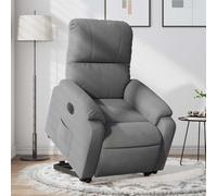 NLQMSU Fauteuil Inclinable Électrique Gris Foncé en Tissu Microfibre | Moteur de levage intégré, inclinaison 135 degrés, revêtement microfibre résistant aux taches, poche latérale, cadre bois et