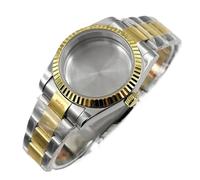 NMASDUYPU Boîtiers de montre NH35 36mm/40mm en acier inoxydable étanche for NH34 NH35 NH36 ETA2824 mouvement cadran 28.5mm boîtier de montre en verre saphir(Silver Gold B2,40mm ETA2824 PT5000)
