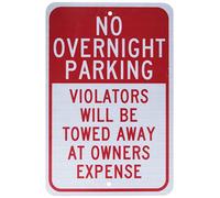 NMC TM57J Panneau de signalisation légende « No Overnight Parking Violators will be towed away at owner price », 30,5 cm de long x 45,7 cm de hauteur, aluminium réfléchissant prismatique de qualité