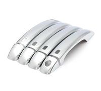 NMJLQW Décoration extérieure Pour A4 B8 pour Q5 Q3 fibre carbone Chrome poignée de porte de voiture garniture autocollant style Auto accessoires(Argent)