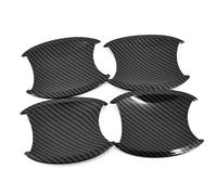 NMJLQW Décoration extérieure Pour CRV 2007-2011 Noir Brillant En Fiber Carbone Chrome Poignée Porte Voiture Couverture Décor Garniture Autocollant Accessoires Style(Carbon bowl)