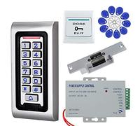 NN99 Kit de système de contrôle d'accès de Porte RFID IP68 Clavier étanche Clavier avec verrou de gâche électrique + Alimentation DC12V 3A + 10 pcs Puce clés