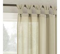 No. 918 Reman Lot de 2 Rideaux Semi-Transparents à Texture de Lin avec Pattes torsadées, 101,6 x 213,4 cm, Taupe