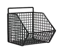 No Drilling Wall Mounted Storage Basket Wire Mesh Organizer Kitchen Spice Vegetable Hanging Rack Bathroom Holder Case Pour Le Rangement(Size 1)