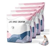 No Pump Vacuum Storage Bags, No-Pump 3D Vacuum Storage Bags, Space-Saving Large Storage Compression Bags, Cube Vacuum Seal Bags for Clothes, Bedding, Comforters, Blankets (S*)