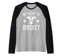 NO Sleep TIL Brisket Pitmaster Meat Smoker BBQ Lover Manche Raglan