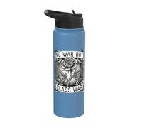 No War But Class War Drapeau de la fête du travail Fleur épineuse Stainless Steel Insulated Water Bottle