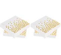 Noa Home Deco 60 Pièces Serviettes à Pois en Papier Doré 3 Épaisseurs, Serviettes Blanches pour Fête Décorative, Anniversaire, Mariage et Célébration de Vacances (33x33cm) (Lot de 2)