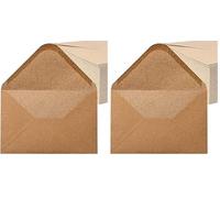 Noa Home Deco enveloppes (100 pièces) papier kraft ancien/sans fenêtre - C6-162 x 114 mm, enveloppes, fermer, NHD06 (Lot de 2)