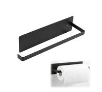 Noa Home Deco Porte Essuie Tout sans Perçage, Dérouleur Adhésif Noir, Support Mural en Acier au Carbone Antirouille sous Armoire pour Cuisine Salle de Bain