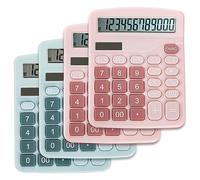 Noamus Lot de 4 calculatrices de Bureau portatives, Batterie Solaire, Calculatrice de Base à Double Alimentation, Grand écran 12 Chiffres, Calculatrice de Bureau Fonctionnelle Standard, Grand Bouton
