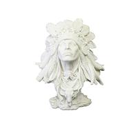 NOBGM Figurine Indienne Sculpture décor, Statues de Guerrier Hindou résine tête Buste décor à la Maison grès Statue décoration créative résine Artisanat décoration de Bureau,Blanc,25 * 17 * 30cm