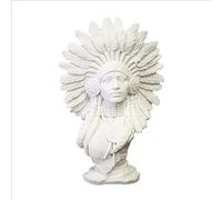 NOBGM Figurine Indienne Sculpture décor, Statues de Guerrier Hindou résine tête Buste décor à la Maison grès Statue décoration créative résine Artisanat décoration de Bureau,Blanc,20 * 9 * 30cm