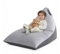 Nobildonna Housse de Fauteuil de 1,2 m (sans Rembourrage) pour Adultes, 400 L, Triangulaire, Lavable, sans Rembourrage, Ultra Doux, Doublure en Velours de Haute qualité (Gris)
