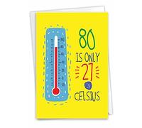 NobleWorks 80 in Celsius - Carte d'anniversaire avec enveloppe (11,6 x 17,9 cm) - C9351MBG